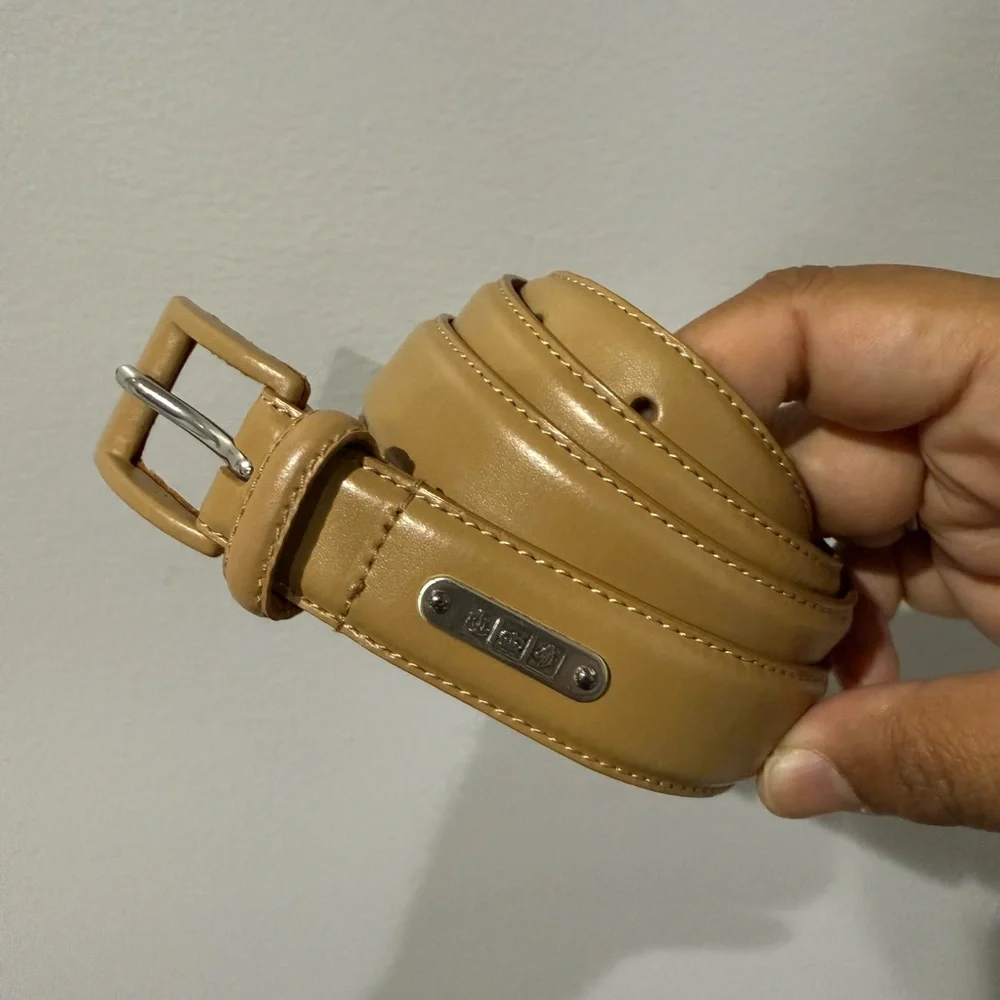 NWOT LRL Lauren‎ Ralph Lauren Tan Nude Italian Leather Belt L 39”